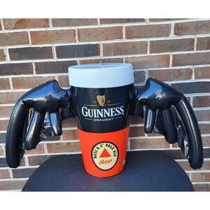 Vintage Guinness Draught Bass Pale Ale Inflatable Bar Sign Bat Wings